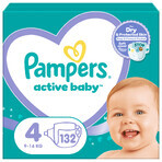 Pampers Active Baby set, diapers, size 4, 9-14 kg, 2 x 132 pieces