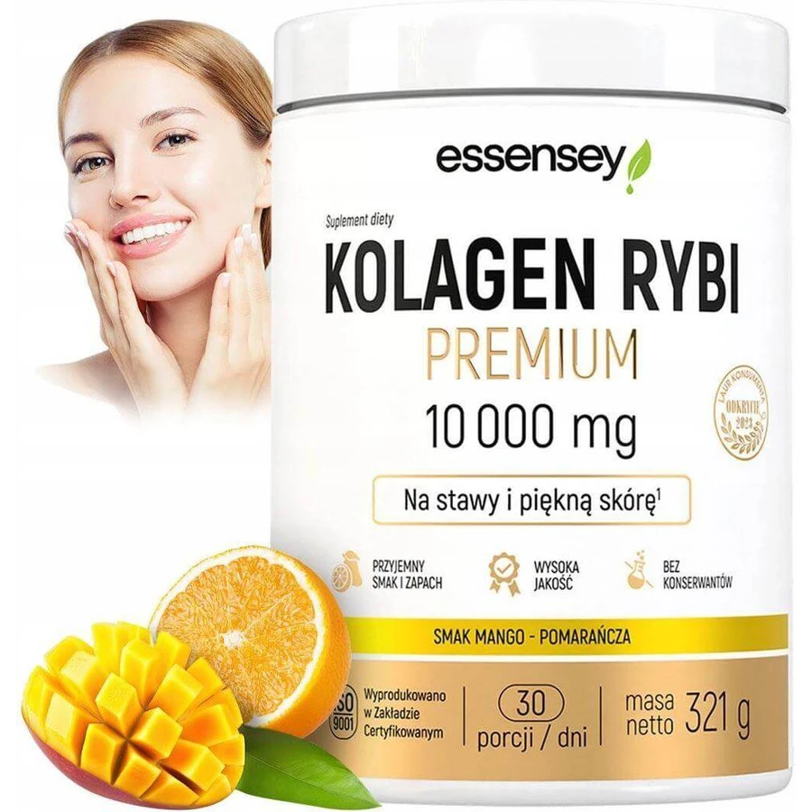 Essensey Premium Viscollageen 10.000 mg, mango-sinaasappel, 321 g