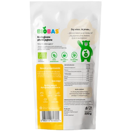 BioBas Buchweizenflocken Bio, ohne Zuckerzusatz, ab 12 Monaten, 220 g
