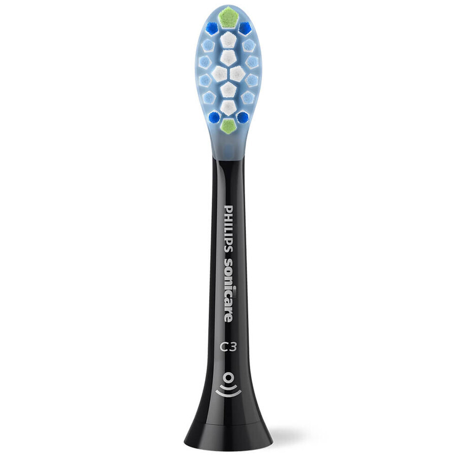 Philips, puntas de repuesto para el cepillo dental sónico Sonicare C3 Premium Plaque Defence, negro, 2 piezas