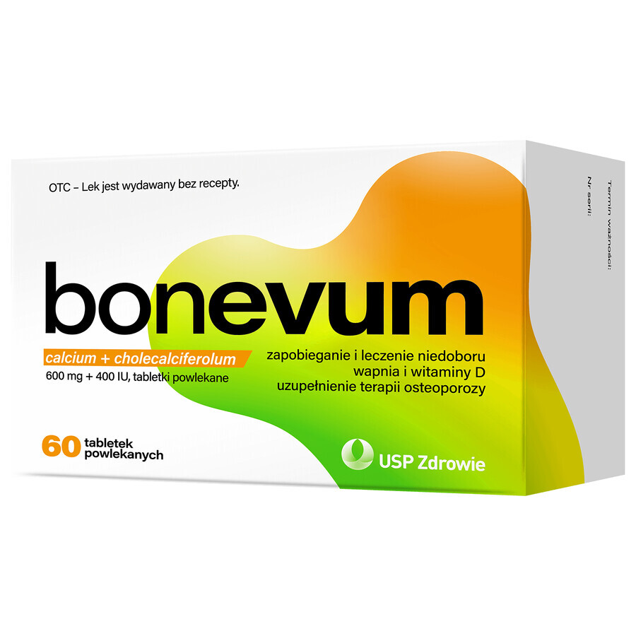 Bonevum 600 mg + 400 I.U., 60 film-coated tablets
