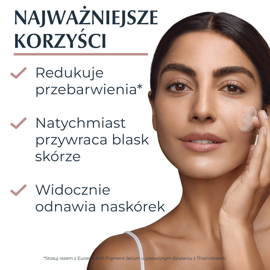 Eucerin Anti-Pigment set, nachtcrème voor onzuiverheden met Thiamidol, 50 ml + gezichtsreinigingsgel met exfoliërende AHA-zuren 2%, 400 ml