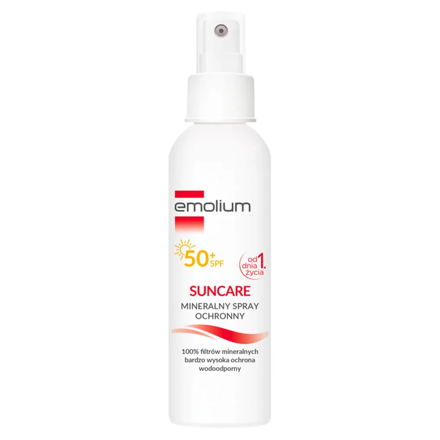 Emolium Suncare set, spray de protección mineral para niños desde el primer día y adultos, FPS 50+, 2 x 100 ml + juego de playa "atrapa la pelota" gratuito