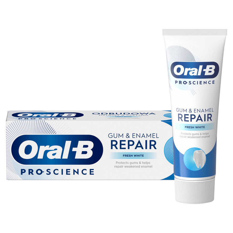 Oral-B tandvlees & glazuur reparatie tandpasta set, Fresh White, 2 x 75 ml