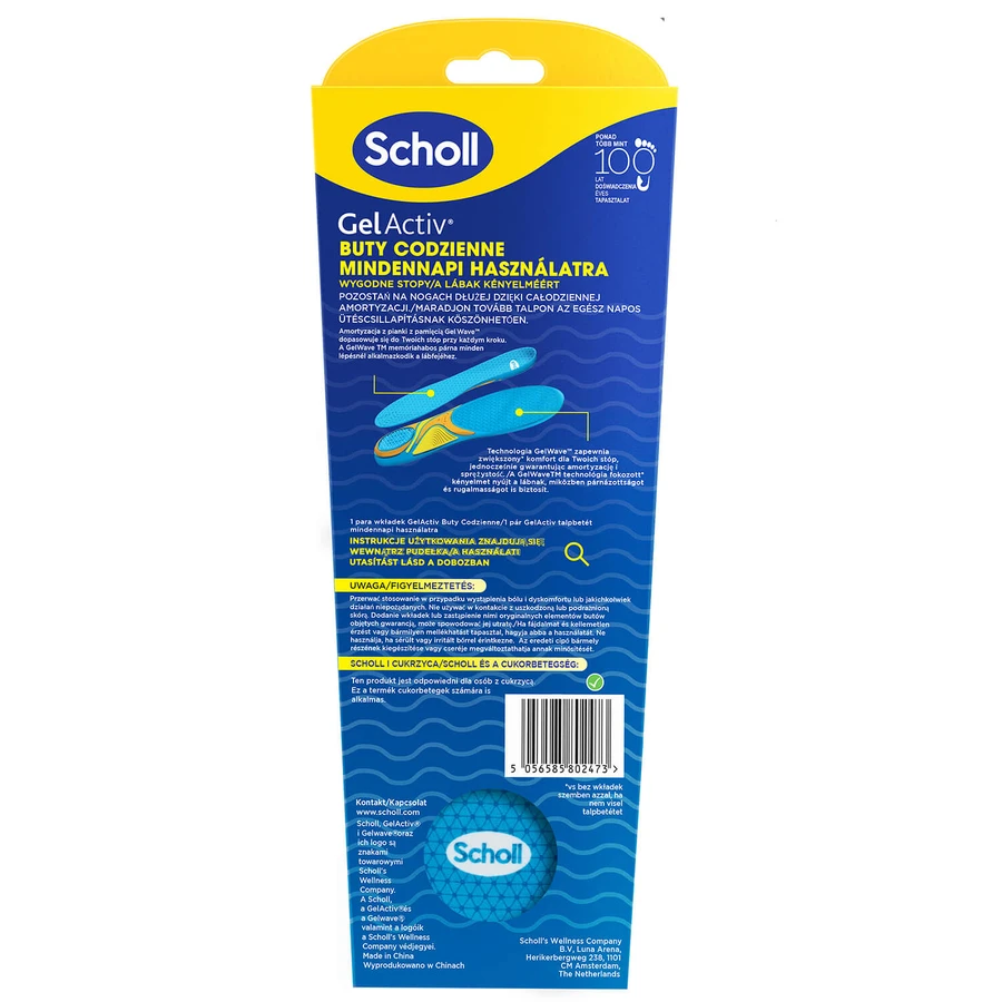 Scholl GelActiv, schoenzolen, dagelijks, maat S 35,5-40,5, 2 stuks