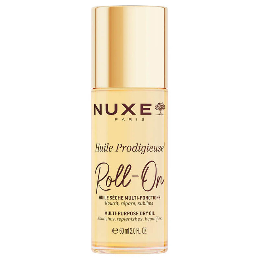 Nuxe Huile Prodigieuse, huile sèche pour le corps, le visage et les cheveux, roll-on, 60 ml