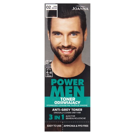 Joanna Power Men, ontlakkende toner, 02 donkerbruin, 80 g