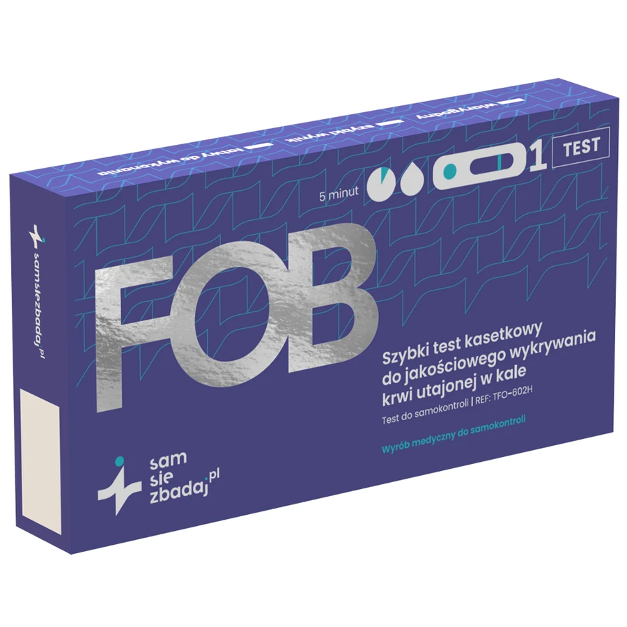 Examine usted mismo FOB, test rápido para la detección cualitativa de sangre oculta en heces, casete, 1 unidad