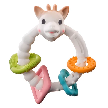 Sophie die Giraffe Set, Beißring aus Gummi, ab Geburt, 1 Stück + Beißring am Ring, 1 Stück