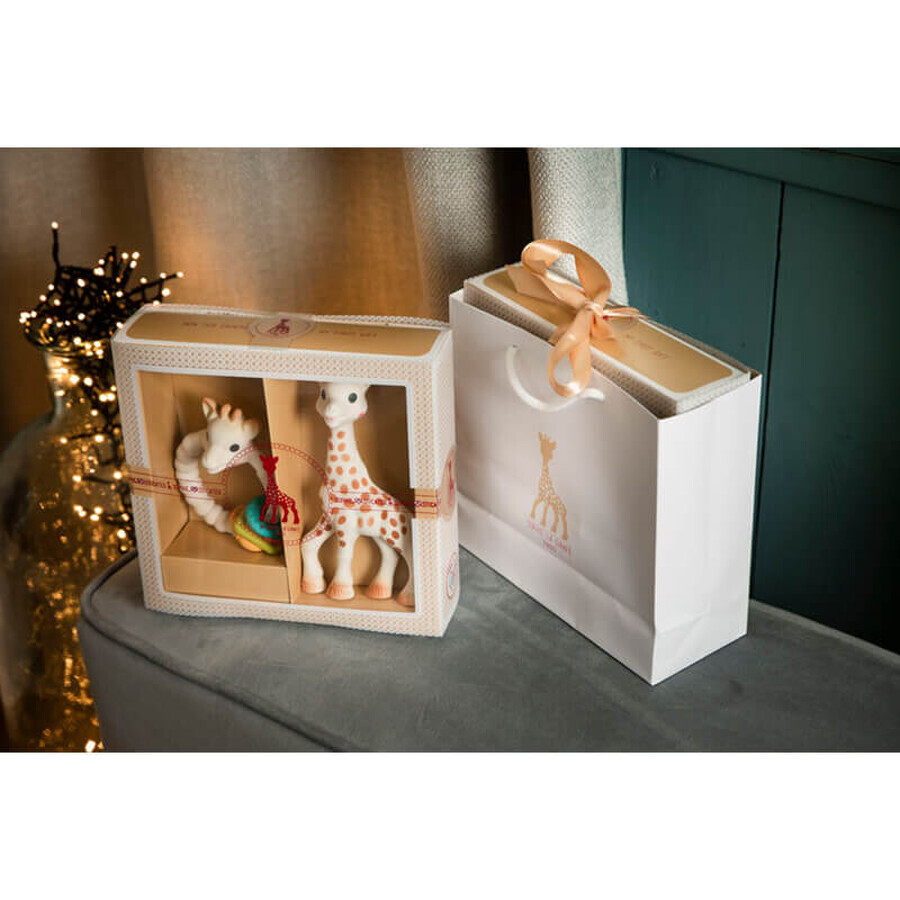 Set Sophie la giraffa, tettarella in gomma, dalla nascita, 1 pz. + tettarella su anello, 1 pz.
