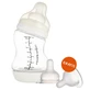 Canpol Bebés, biberón anticólicos S-Shape, boca ancha, PP, 24/201, 200 ml + tetina de silicona para biberón S-Shape XL, alimentación rápida, 59/894, a partir de 9 meses, 2 unidades de regalo