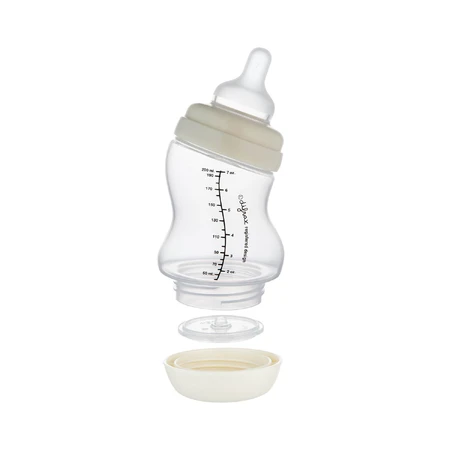 Canpol Bebés, biberón anticólicos S-Shape, boca ancha, PP, 24/201, 200 ml + tetina de silicona para biberón S-Shape XL, alimentación rápida, 59/894, a partir de 9 meses, 2 unidades de regalo