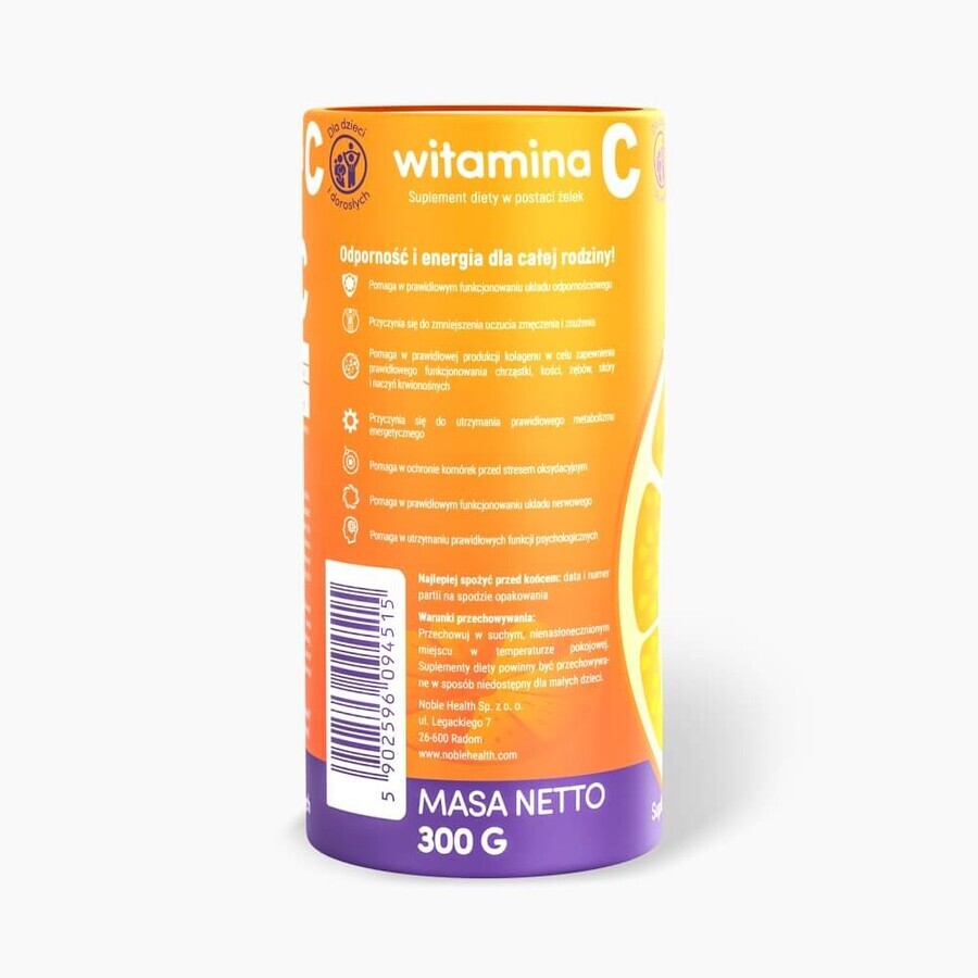 Noble Health Vitamina C, gelatine, 300 g