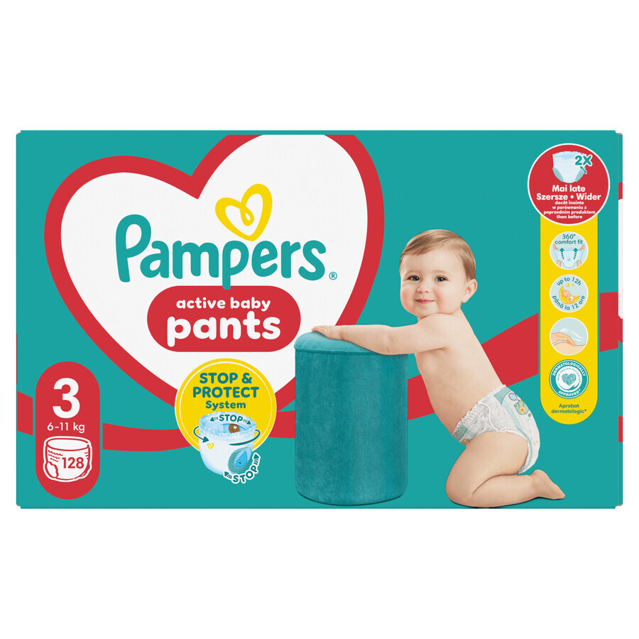 Pampers Pants set, pannolini, taglia 3, 6-11 kg, 2 x 128 pezzi
