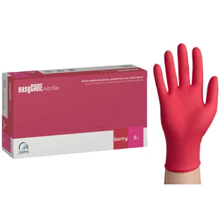 EasyCare Nitrile, guantes de nitrilo, no estériles, sin polvo, frambuesa, talla S, 100 unidades