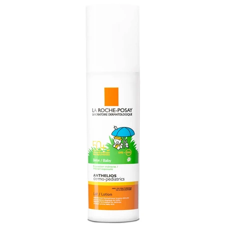 La Roche-Posay Anthelios Dermo-Pediatrics, Schutzmilch für Gesicht und Körper ab 6 Monaten, SPF 50+, 50 ml + gratis Strandtasche
