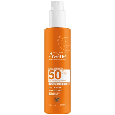 Avene Sun set, protección solar muy alta, spray, SPF 50+, 200 ml + agua termal para rostro y cuerpo, 300 ml + bolsa de playa gratuita