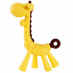 Bocioland, silicone teether with tabs, yellow-brown giraffe, from 3 months, 1 piece