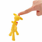 Bocioland, silicone teether with tabs, yellow-brown giraffe, from 3 months, 1 piece
