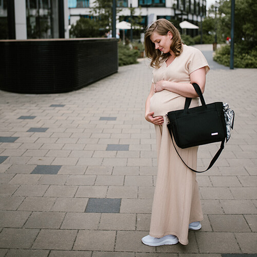 BabyOno, Kinderwagentasche, Carmen, schwarz + Schmusedecke, Blinky Cloud, 1 Gratisartikel