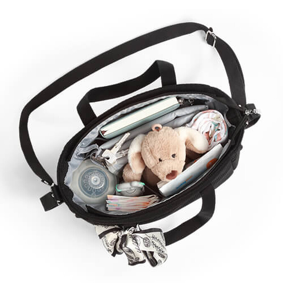 BabyOno, Kinderwagentasche, Carmen, schwarz + Schmusedecke, Blinky Cloud, 1 Gratisartikel