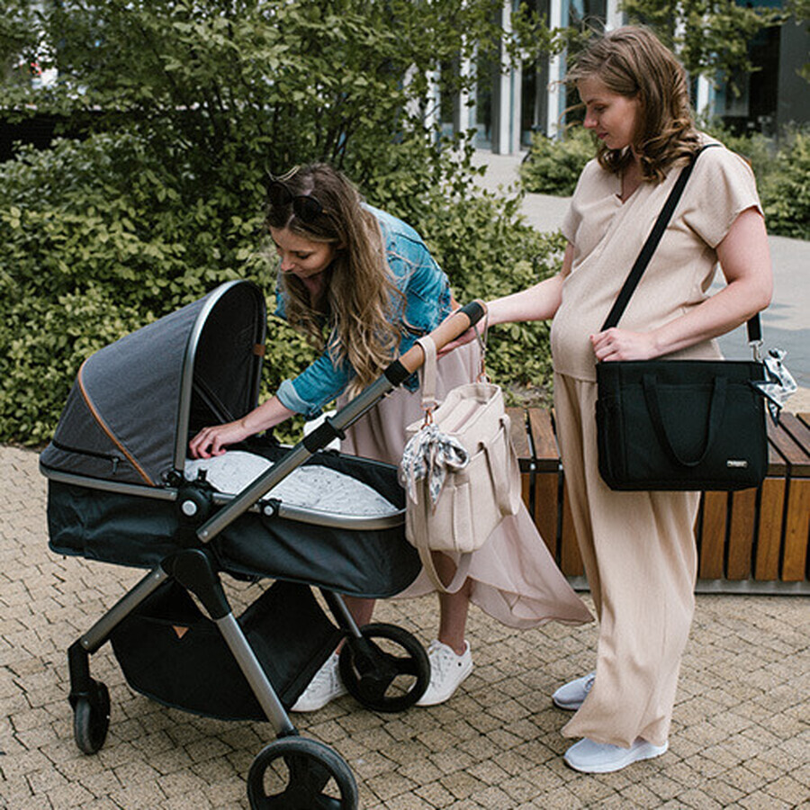 BabyOno, Kinderwagentasche, Carmen, schwarz + Schmusedecke, Blinky Cloud, 1 Gratisartikel