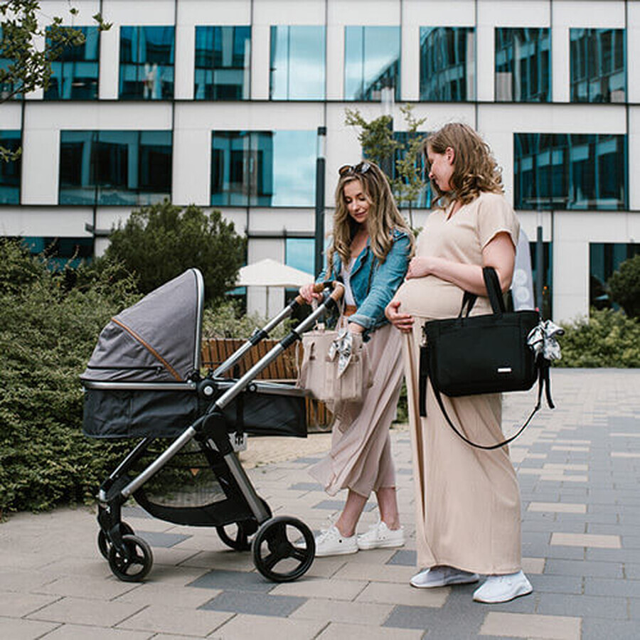 BabyOno, Kinderwagentasche, Carmen, schwarz + Schmusedecke, Blinky Cloud, 1 Gratisartikel