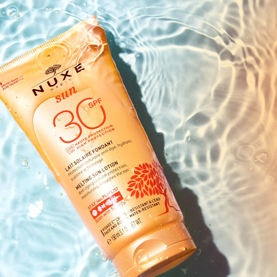 Nuxe Sun, face and body tanning lotion SPF 30, 150 ml + free beach bag