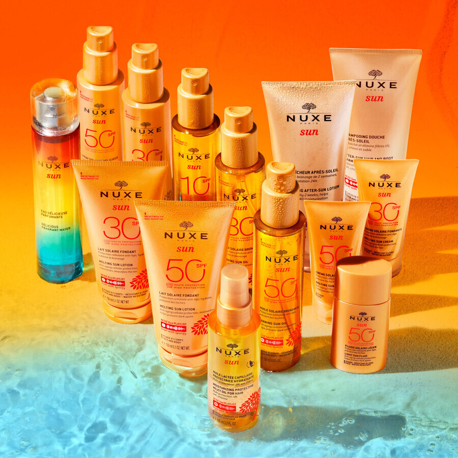 Nuxe Sun, face and body tanning lotion SPF 30, 150 ml + free beach bag