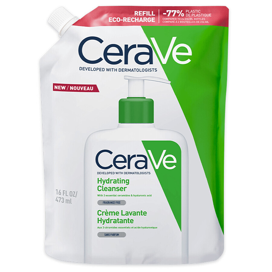 CeraVe, emulsie de curățare hidratantă, piele normală și uscată, stoc, 473 ml