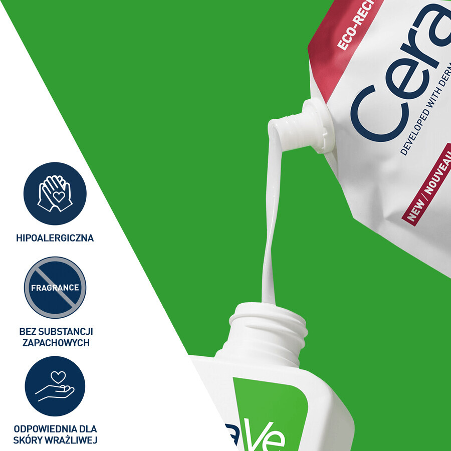 CeraVe, emulsie de curățare hidratantă, piele normală și uscată, stoc, 473 ml