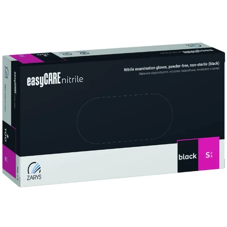 EasyCare Nitril, nitril handschoenen, niet-steriel, poedervrij, zwart, maat S, 100 stuks