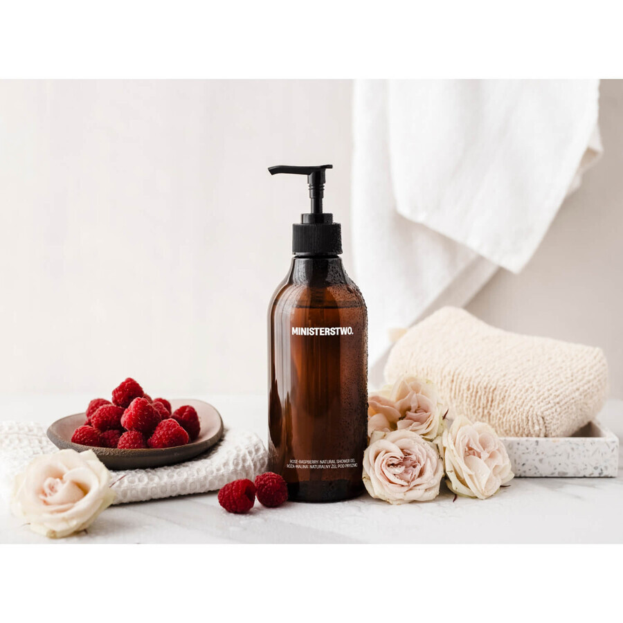 Ministry of Good Soap, gel doccia, rosa + lampone, 400 ml Ministry of Good Soap, gel doccia, rosa + lampone, 400 ml