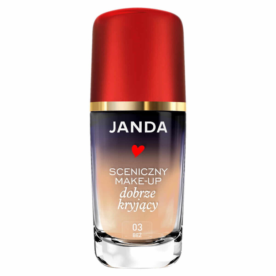 Janda, Bühnen-Make-up, Gesichtsgrundierung, gut deckend, 03 beige, 30 ml