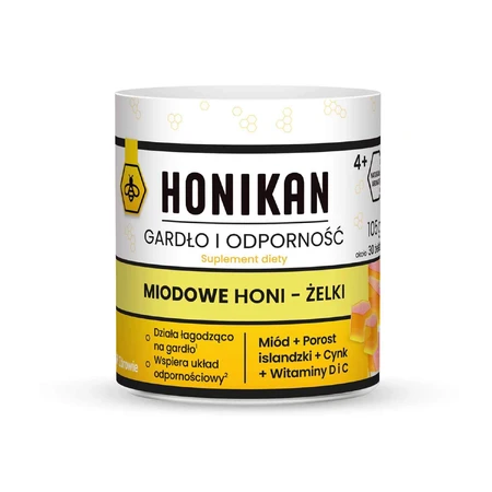 Honikan Throat and Immunity Honey Honi-Gels, à partir de 4 ans, 30 pièces