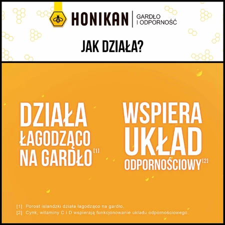 Honikan Throat and Immunity Honey Honi-Gels, à partir de 4 ans, 30 pièces
