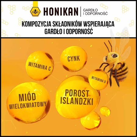 Honikan Throat and Immunity Honey Honi-Gels, à partir de 4 ans, 30 pièces