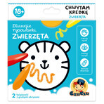 CzuCzu Long Drawing Books I Catch the Crayon Animals, 2 cărți pentru copii, de la 18 luni