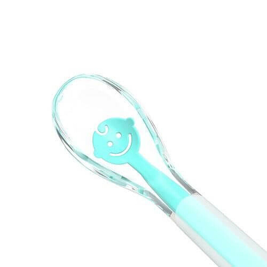 BabyOno Baby's Smile, soft silicone spoon for babies, mint, from 6 months, 1 piece.