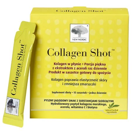 Neu Nordic Collagen Shot, flüssiges Kollagen, Beerengeschmack, 15 Portionsbeutel