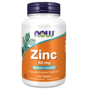 Now Foods Zinc 50 mg, gluconato de zinc, 250 cápsulas vegetales