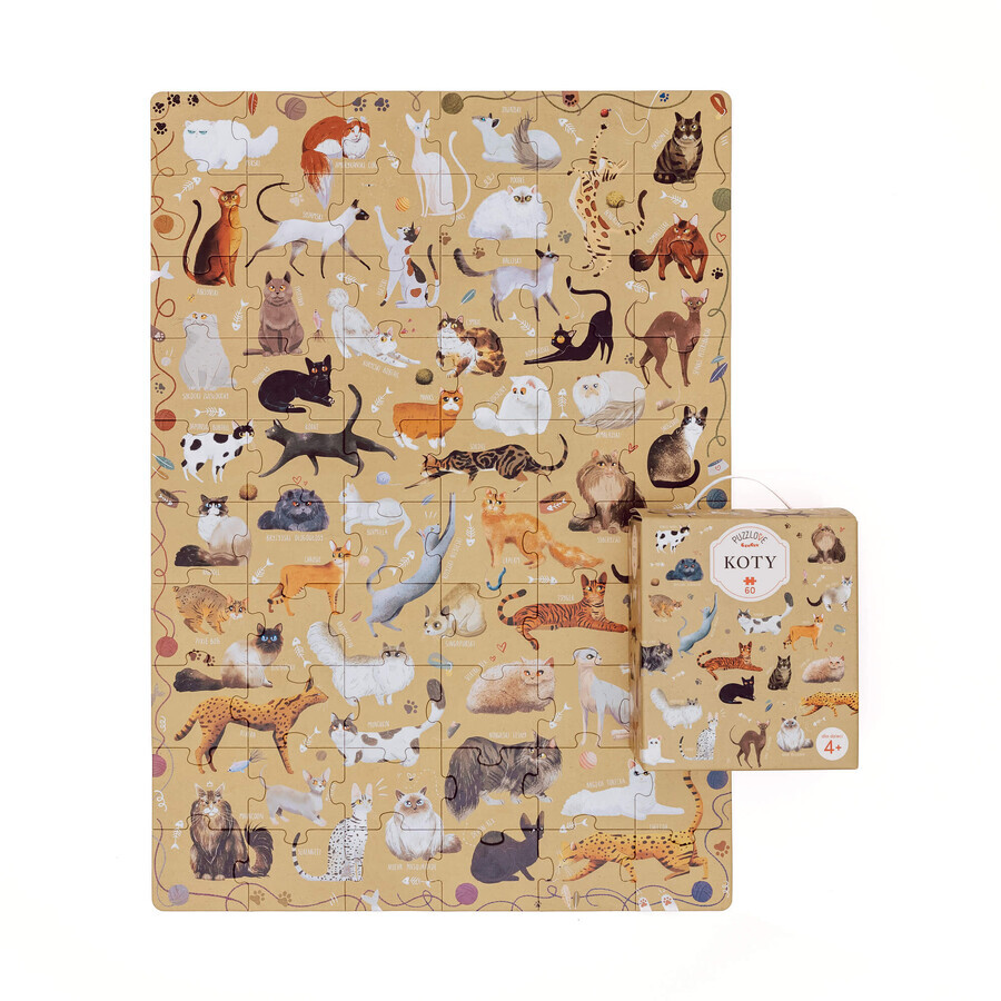 CzuCzu Puzzlove Cats, puzzle pour enfants, à partir de 4 ans, 60 éléments
