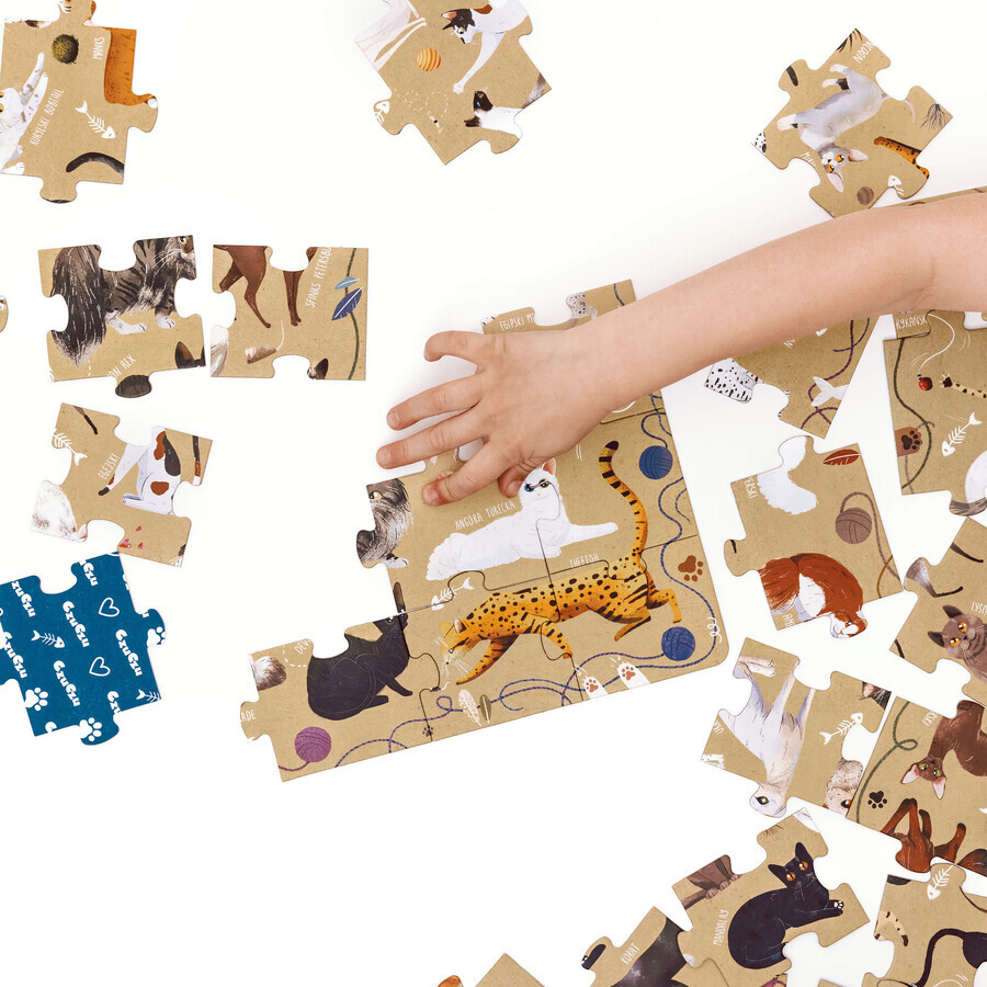 CzuCzu Puzzlove Cats, puzzle pour enfants, à partir de 4 ans, 60 éléments