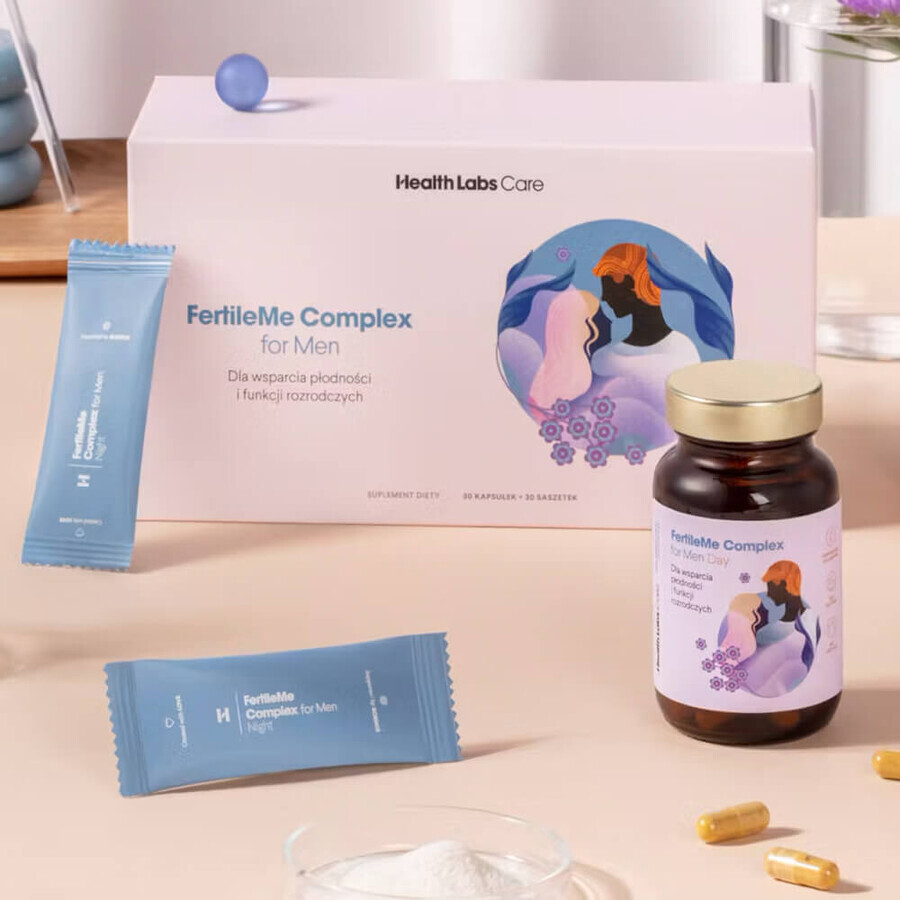 Health Labs FertileMe Complex For Men, 30 gélules + 30 sachets