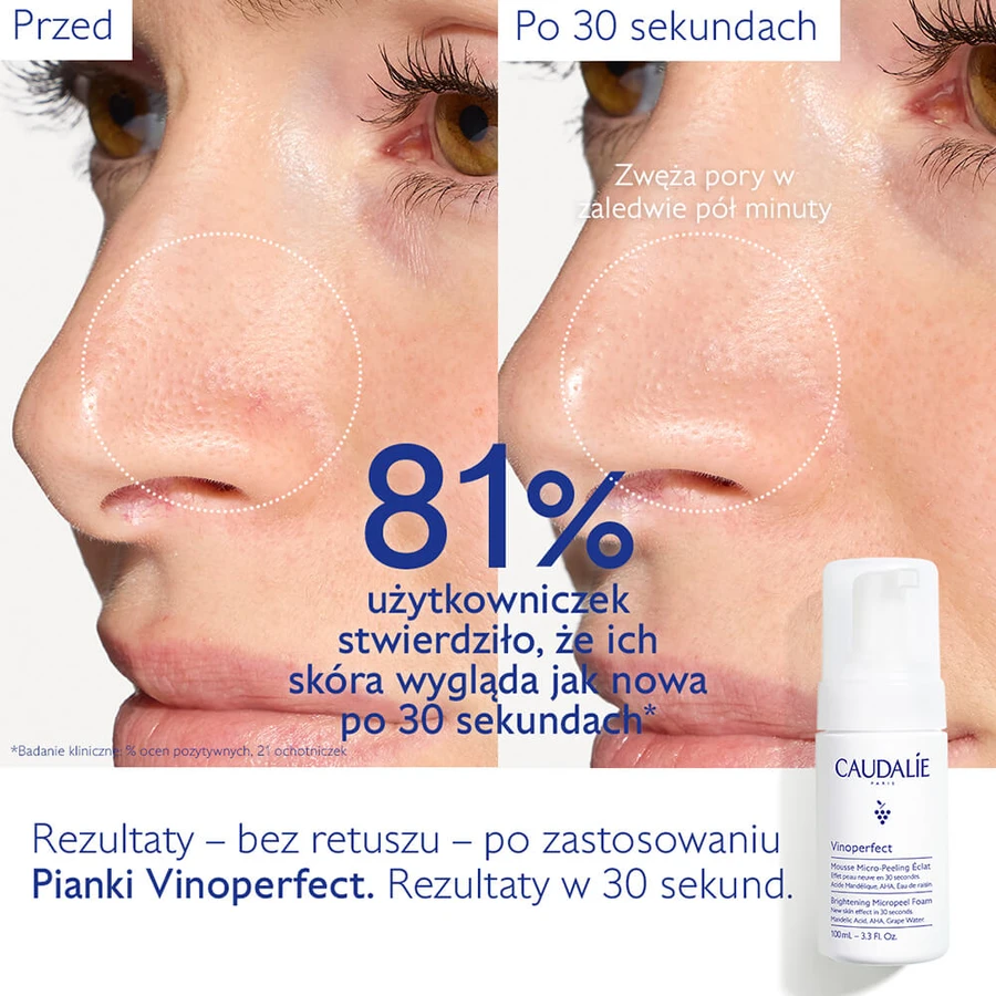 Caudalie Vinoperfect Micropeeling Luminoso, espuma micropulidora, 100 ml