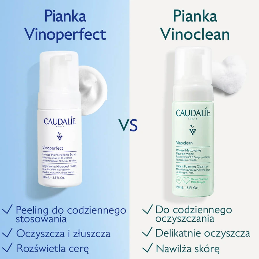 Caudalie Vinoperfect Micropeeling Luminoso, espuma micropulidora, 100 ml