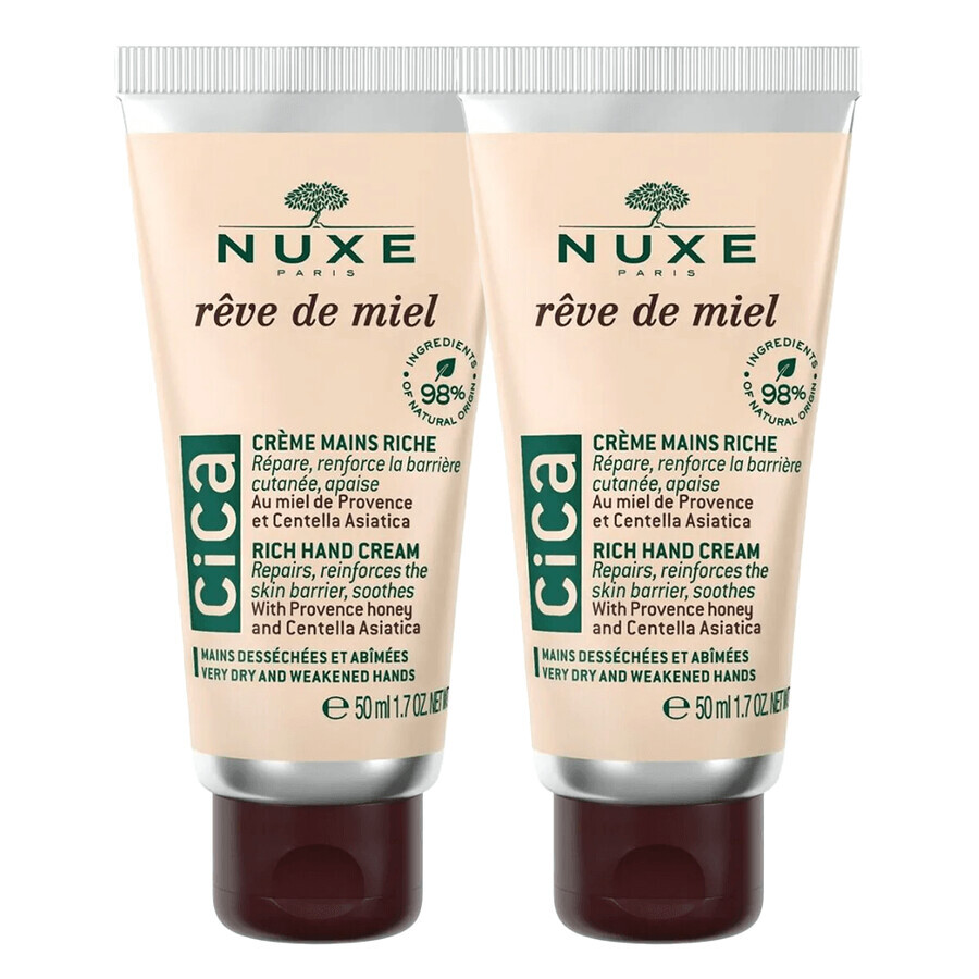 Nuxe Reve de Miel Cica, crema per mani e unghie, 2 x 50 ml