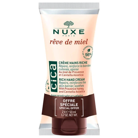 Nuxe Reve de Miel Cica, crema para manos y uñas, 2 x 50 ml