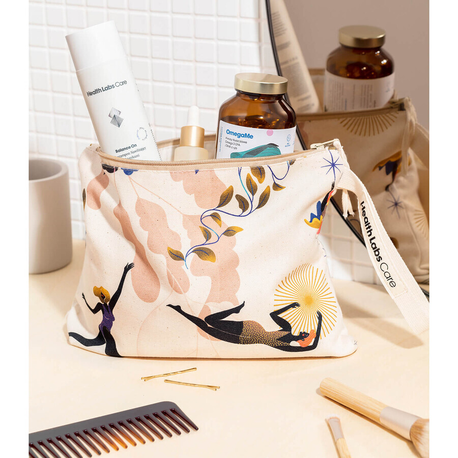 Health Labs GlowMe kit, gusto lampone, 30 bustine + gusto ananas-mango, 30 bustine + sacchetto cosmetico in omaggio