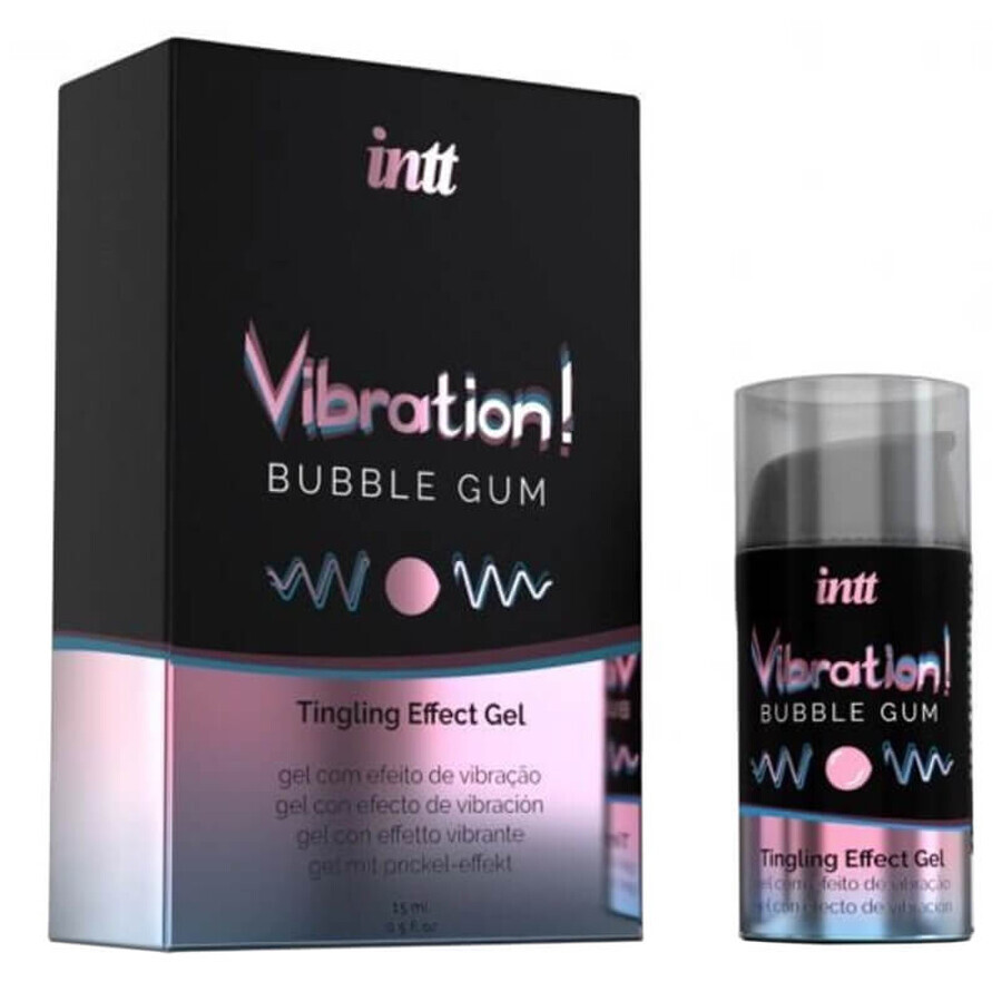 Intt Vibration!, stimulating gel with vibrating effect, bubble gum, 15 ml